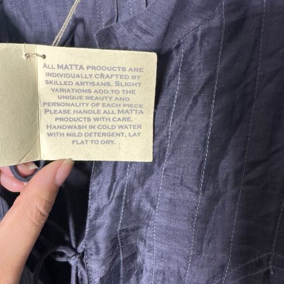 Matta Phool Dress Size L Dark Gray Lagenlook Boho Oversized Midi - Picture 4 of 9